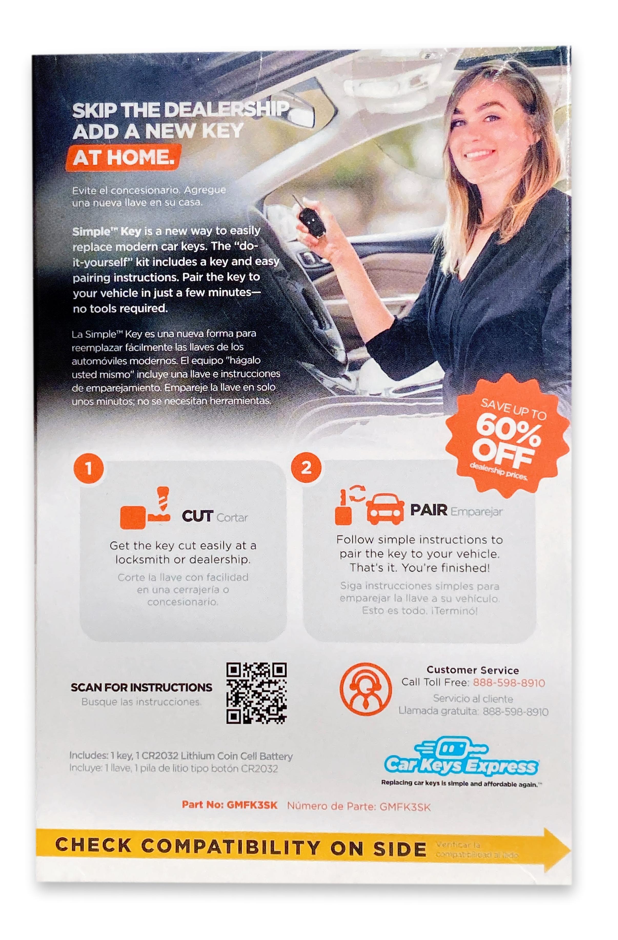 GM Simple Key 3 Button Flip Key (GMFK3SK-KIT) - Tom's Key Company