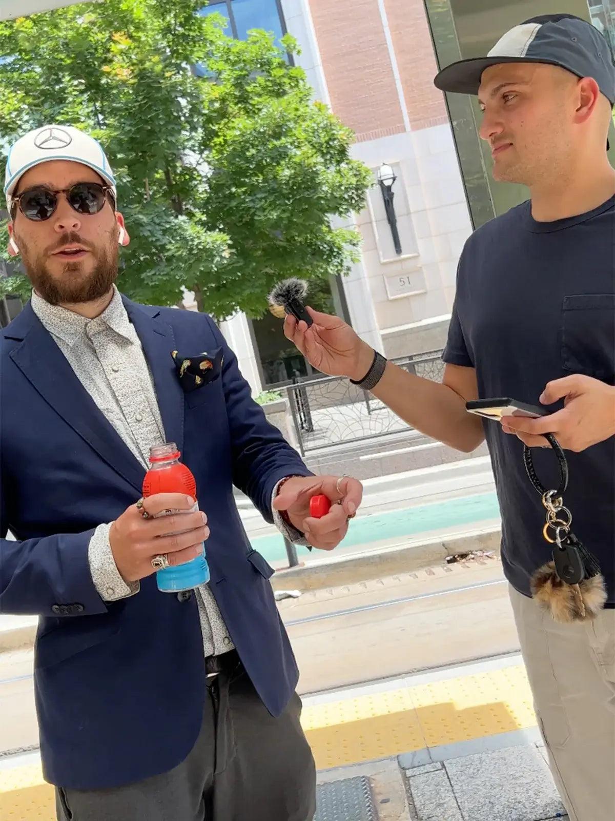 interviewing a customer