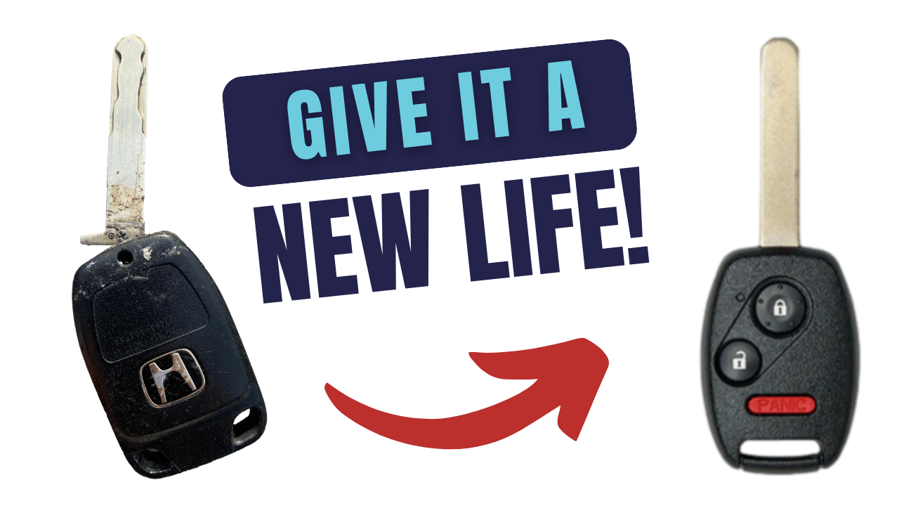 3 Button Honda Key w/ Remote Fob Repair Kit w/ Key By Photo Cutting Service (HON-REPAIR-DS-81) - Tom's Key Company