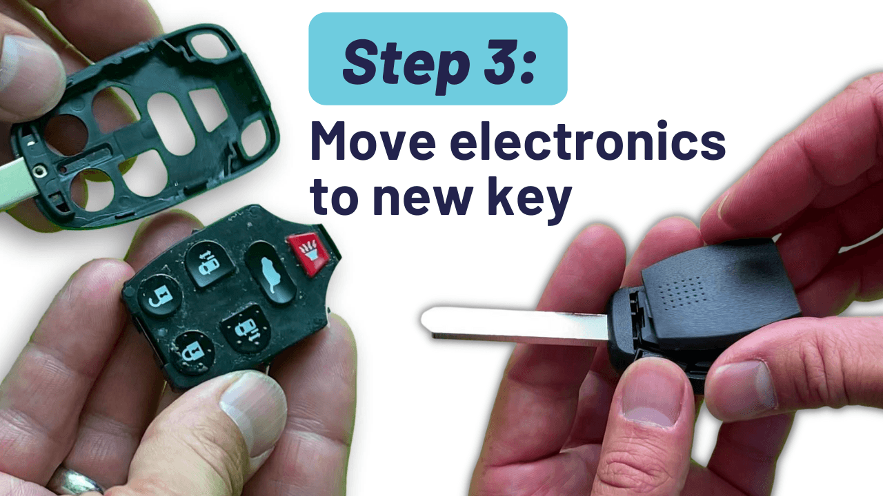 3 Button Honda Key w/ Remote Fob Repair Kit w/ Key By Photo Cutting Service (HON-REPAIR-DS-81) - Tom's Key Company
