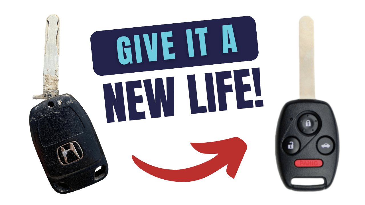 4 Button Honda and Acura Key w/ Remote Fob Repair Kit w/ Key By Photo Cutting Service (HON-REPAIR-DS-82) - Tom's Key Company