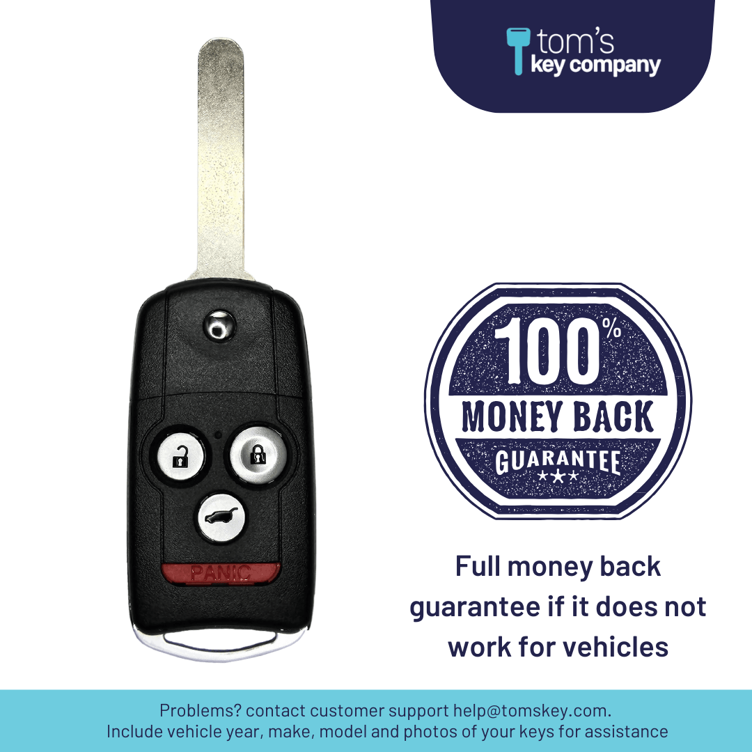 Acura MDX & RDX Aftermarket Keyless Entry Flip Key 4-Button (ACURAFK-MDX-RDX-4B-FLP)