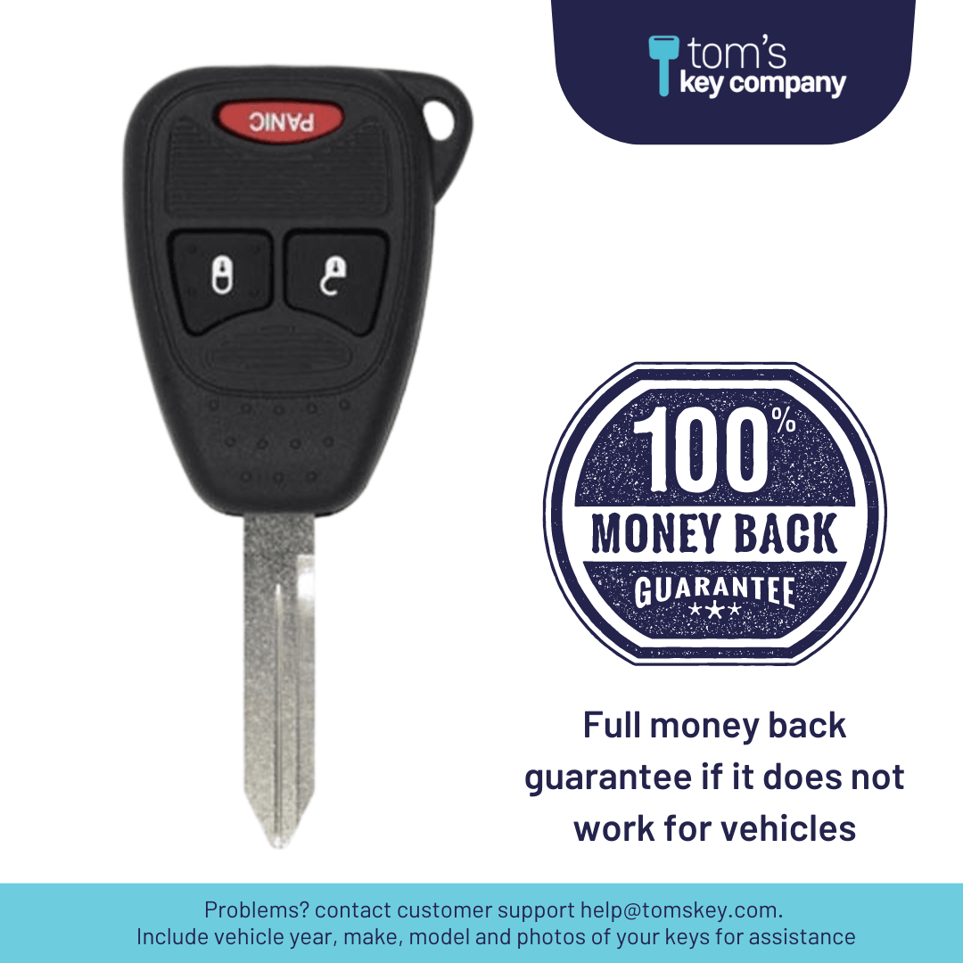 Chrysler, Dodge, & Jeep Key with 3 Button Remote Fob (OHT692427AA-3B-46) - Tom's Key Company