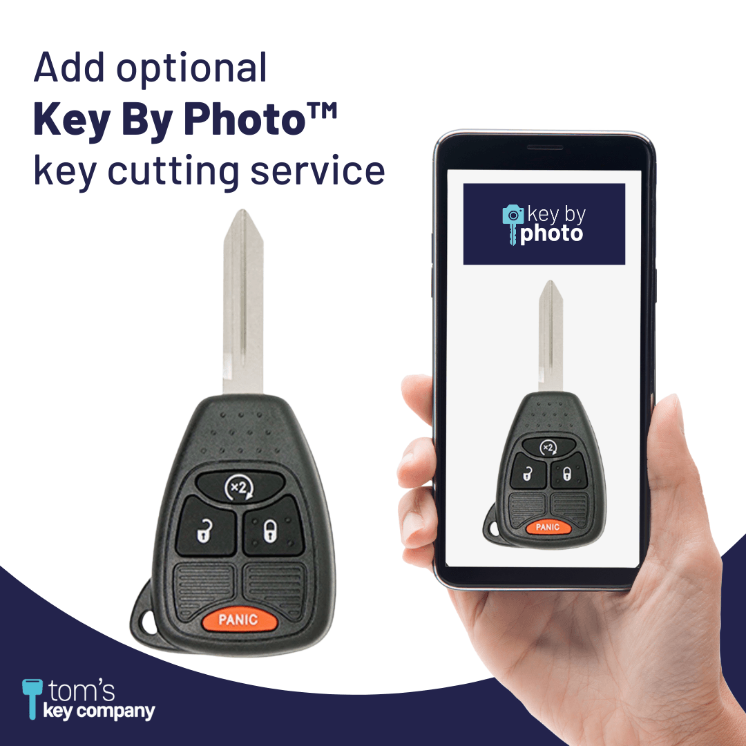 Chrysler, Dodge, & Jeep Key with 4 Buttons Remote Fob - Tom's Key Company