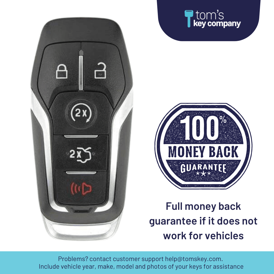 Ford Aftermarket 5-Button Smart Key with Remote Start and Trunk Release (FORSK-TRS-5B-FOB-TMB) - Tom's Key Company
