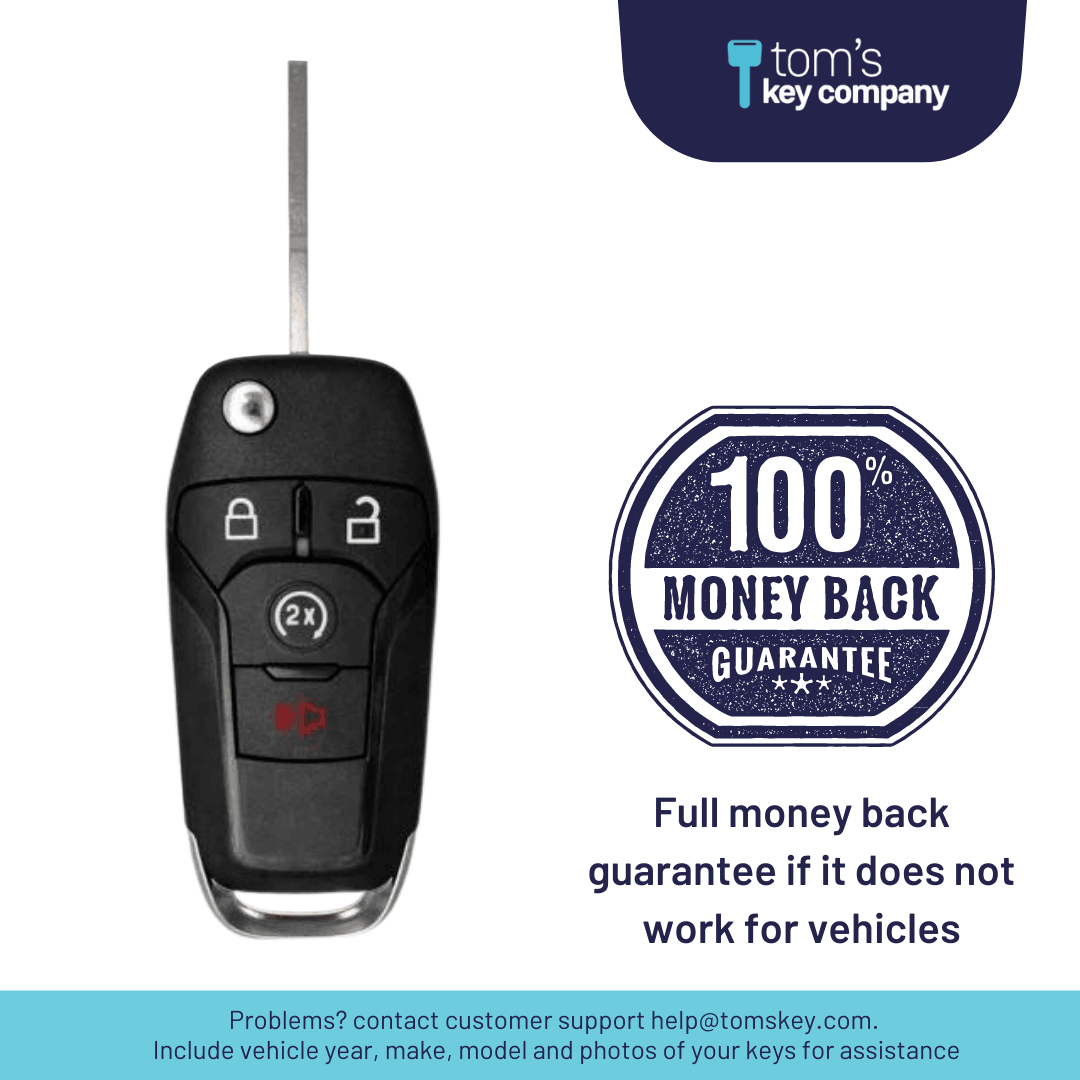 Ford Aftermarket Keyless Entry Flip Key 4-Button with Remote Start (FORFK-4B-RS-FLIP) - Tom's Key Company