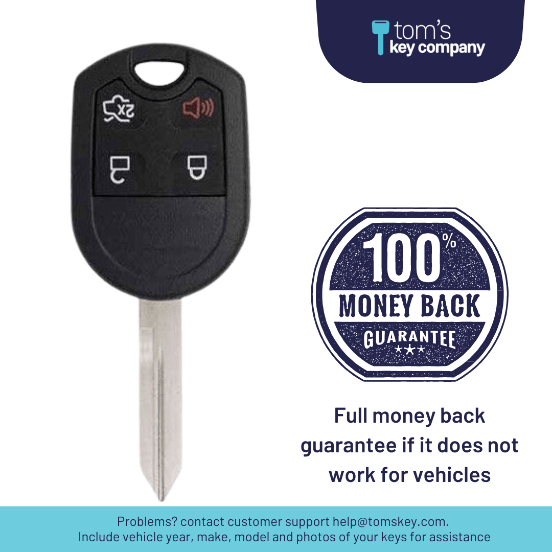 Ford Key and Keyless Entry Remote - 4 Button with Trunk (OUC6000022-4B-T) - Tom's Key Company