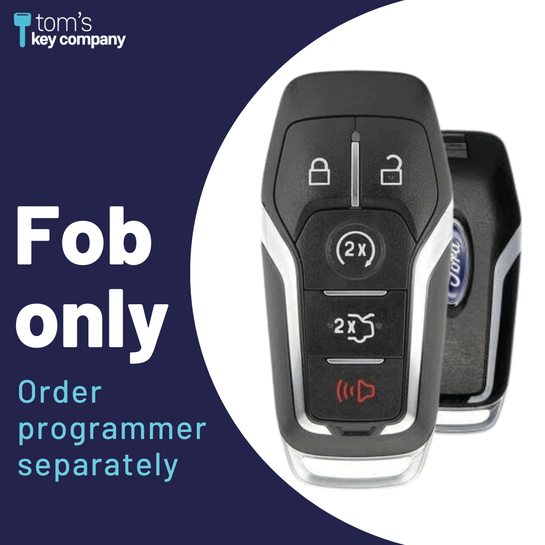 Ford OEM Logo 5-Button Smart Key with Remote Start and Trunk Release (FORSK-TRS-5B-OEM-TMB-LOGO) - Tom's Key Company