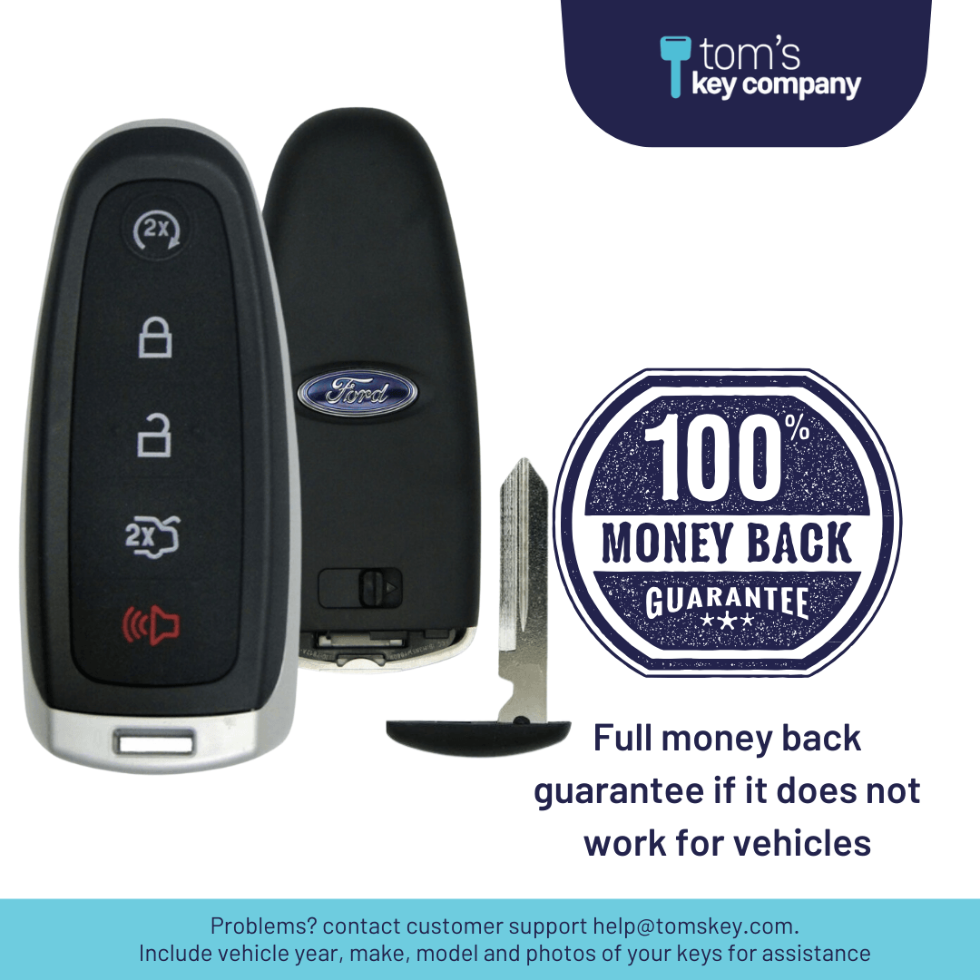 Ford 5-Button OEM Logo Smart Key with Remote Start and Trunk Release (FORPSK-5B-TRS-OEM-LOGO-PDL)