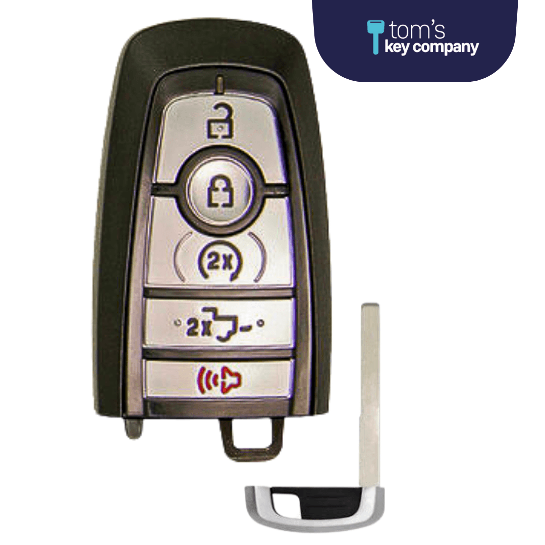 Brand New Aftermarket 5-Button Smart Key with Remote Start and Tailgate Button for Select Ford F-series Vehicles (FORSK-5B-TG-FOB-HITAG)