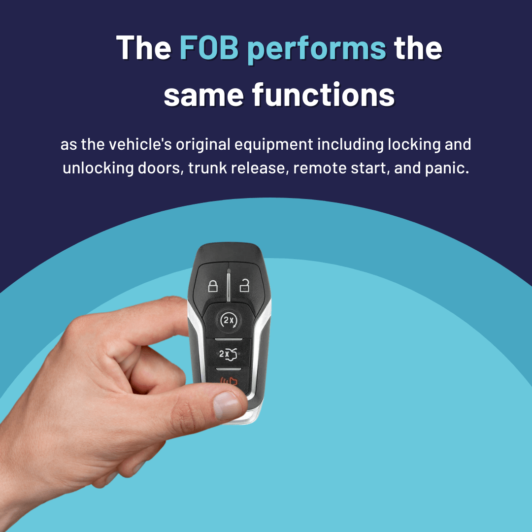 Ford OEM Logo 5-Button Smart Key with Remote Start and Trunk Release (FORSK-TRS-5B-OEM-TMB-LOGO)