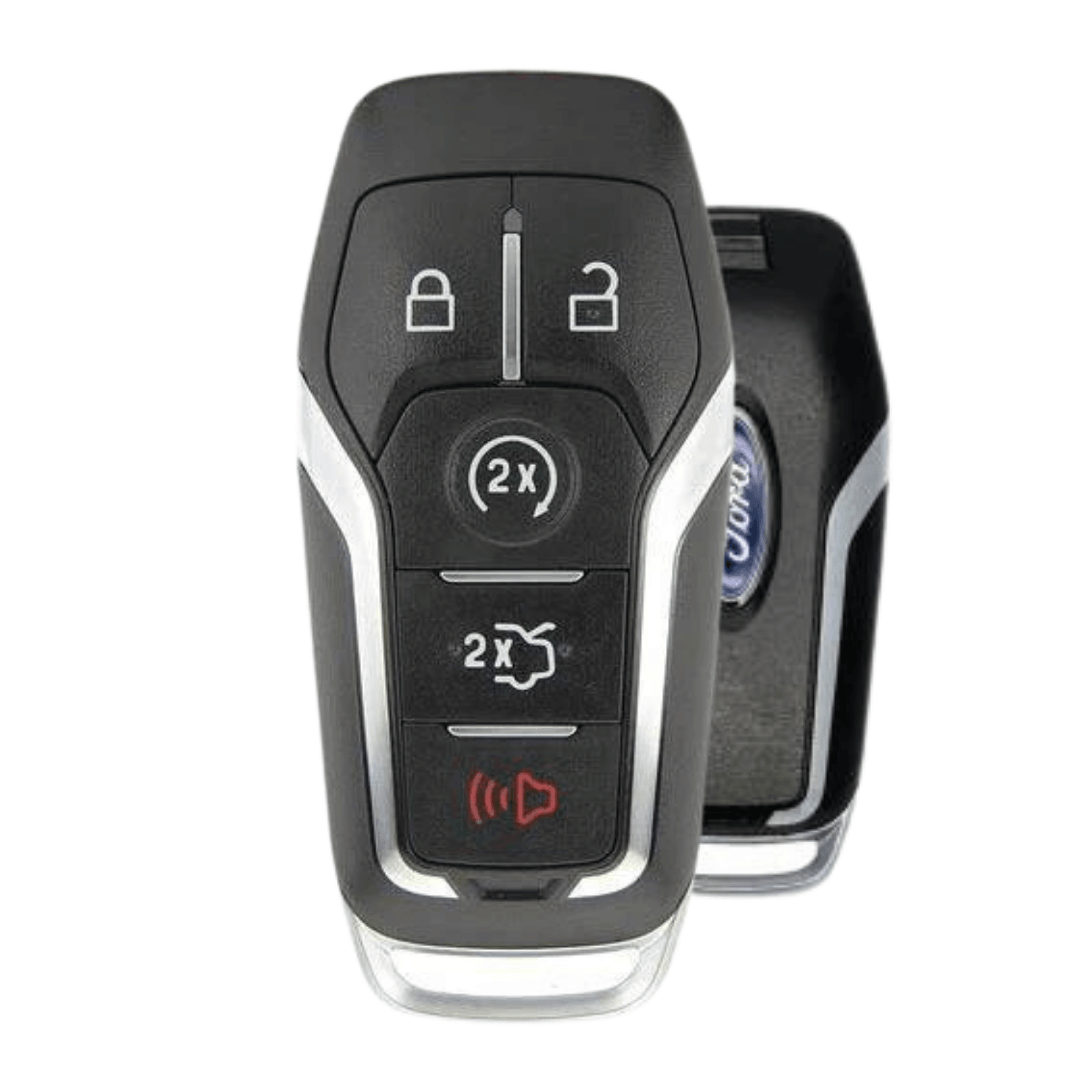 Ford OEM Logo 5-Button Smart Key with Remote Start and Trunk Release (FORSK-TRS-5B-OEM-TMB-LOGO)