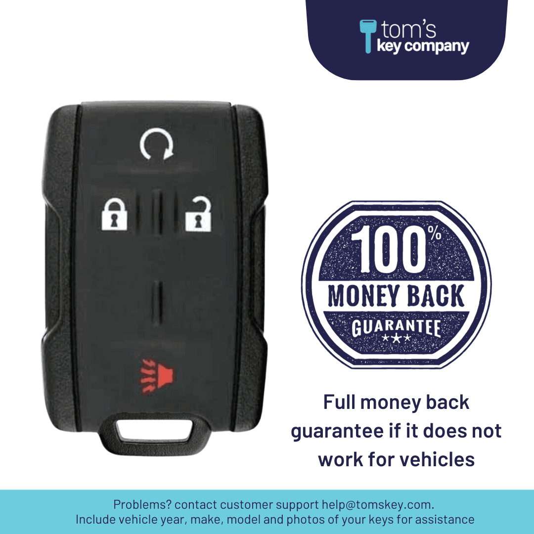 Brand New Aftermarket 4 Button Remote FOB for Select Chevrolet & GMC Vehicles (GMRM-4TZ2RE-RMT)