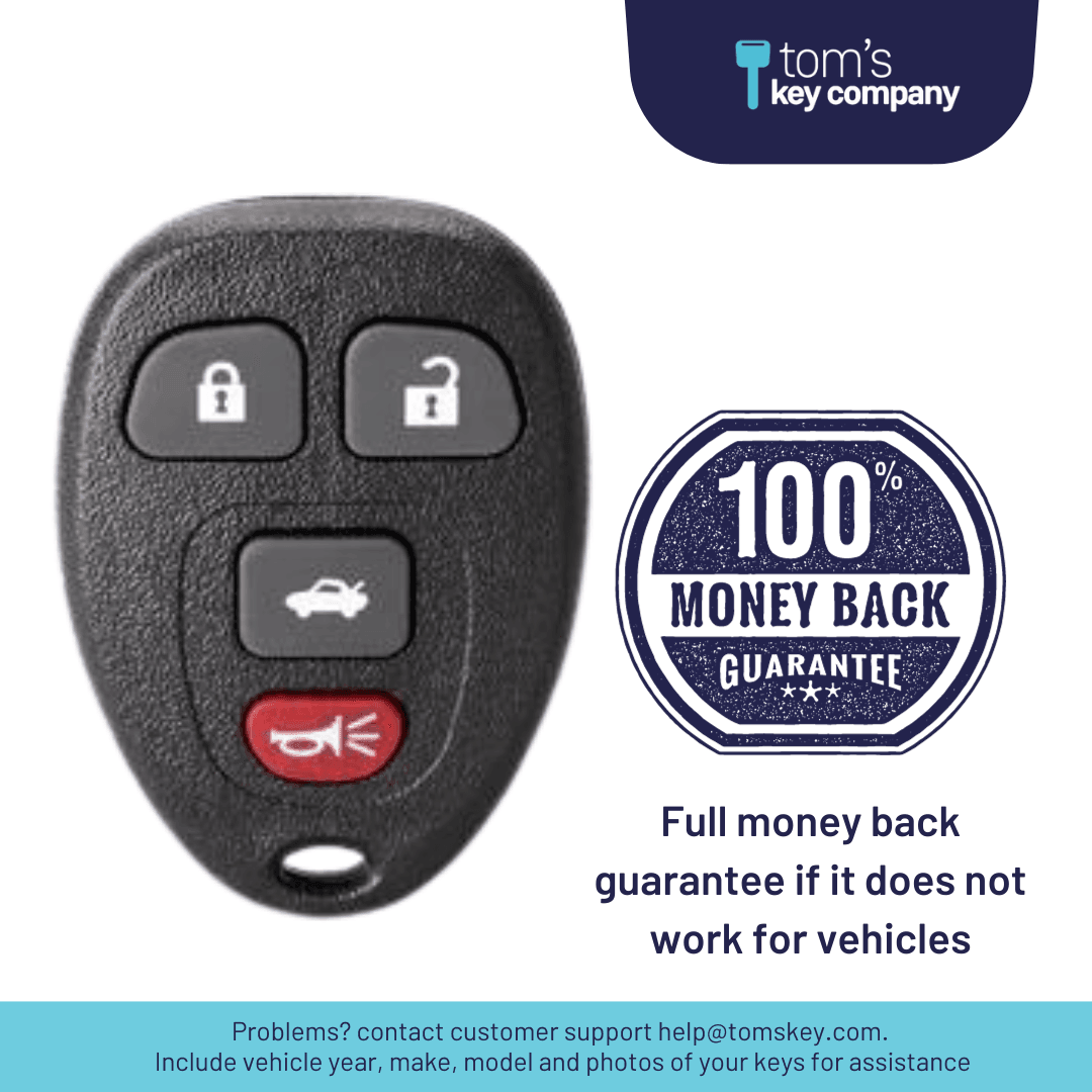 Brand New Aftermarket 4 Button Remote FOB for Select Buick, Cadillac, Chevrolet, GMC Pontiac, Saturn, & Suzuki Vehicles (GMRM-MZ0RE-RMT)