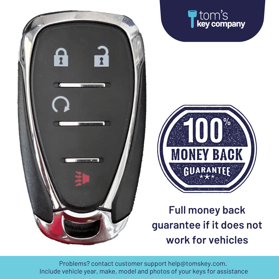 Brand New Aftermarket 4 Button (Remote Start) Smart Key for Select Buick, Cadillac, Chevrolet, and GMC (GMSK-910-RS-4B)