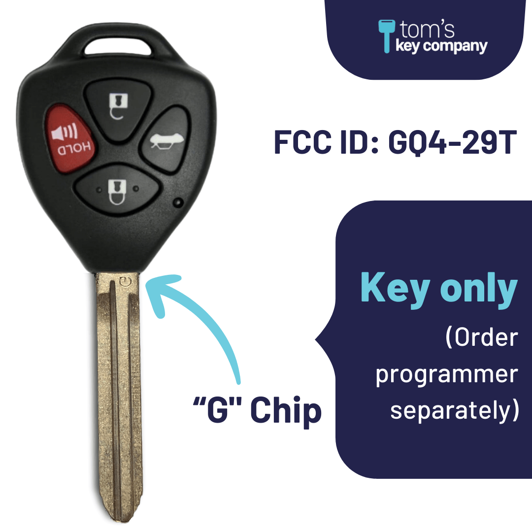 Toyota Corolla ("G" Chip Key with 4 Button Keyless Entry Remote FOB) GQ429T-4B-G