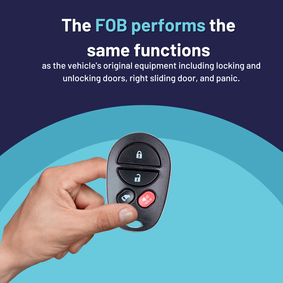 4 Button Keyless Entry Remote Car Key FOB for Toyota Sienna Vans (GQ43VT20T-4B-DOOR)