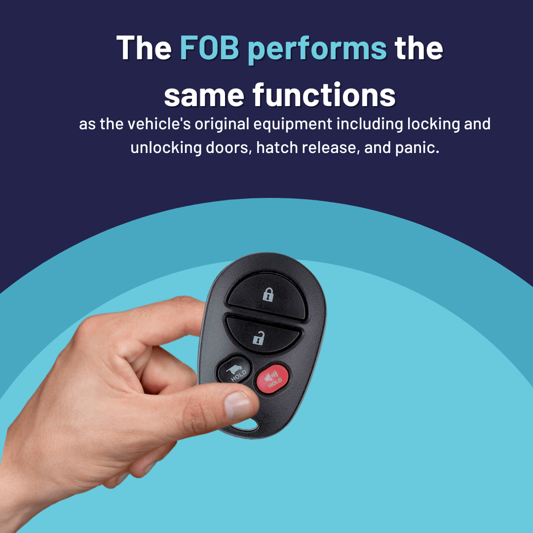 4 Button Keyless Entry Remote Car Key FOB for Toyota Sequoia (GQ43VT20T-4B-HATCH)