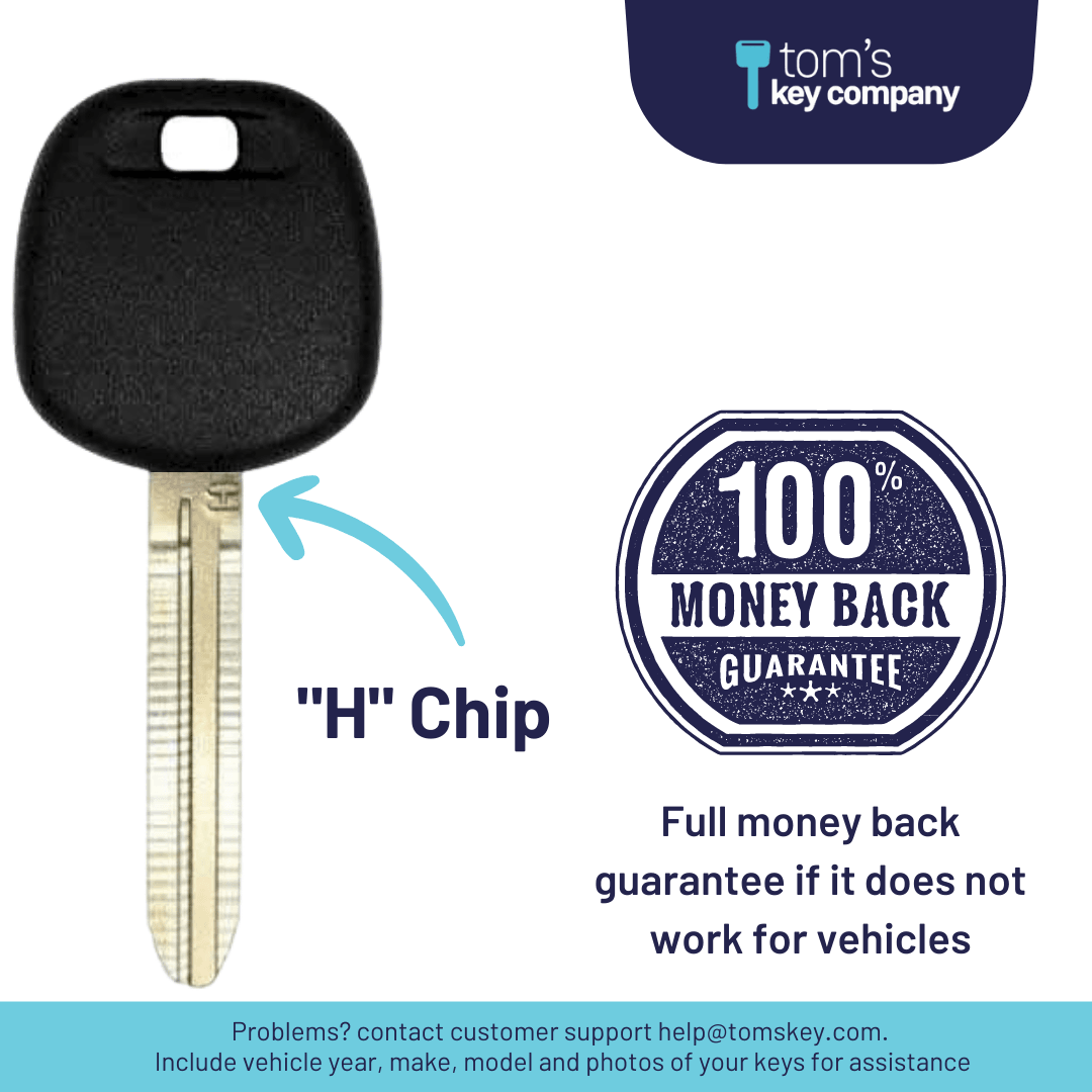 "H" Chip Transponder Key for Select Toyota Vehicles (TOY8-H) - Tom's Key Company