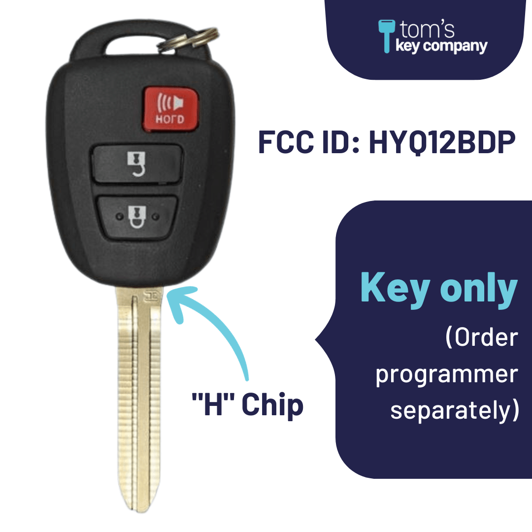 2016-2020 Toyota Tacoma / 3-Button Remote Head Key (H Chip) / HYQ12BDP-3B-H