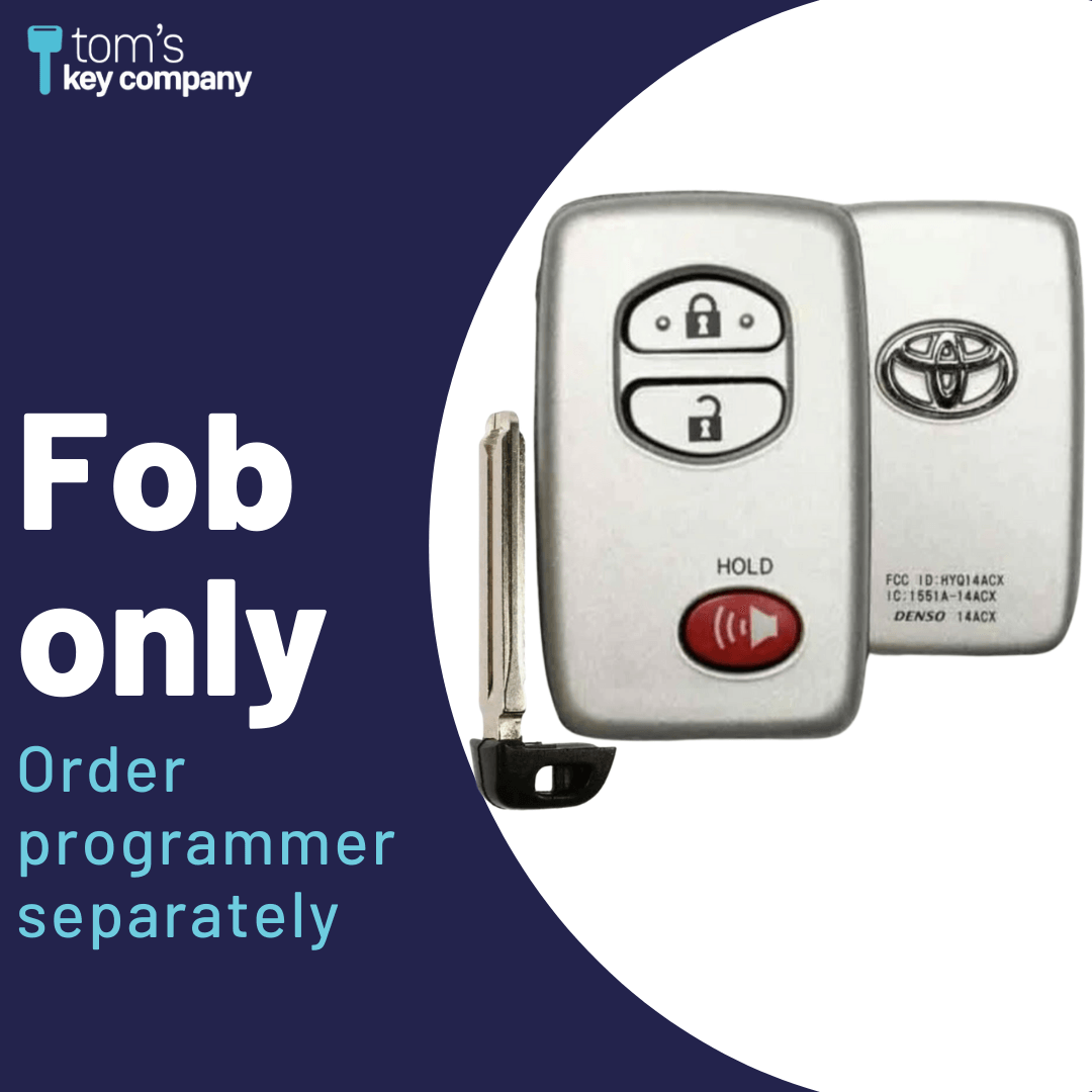 2010-2019 Toyota 4Runner / New 3-Button OEM Smart Key FOB (HYQ14ACX-3B-FOB-SILVER-LOGO)