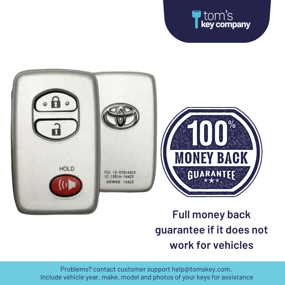 2010-2019 Toyota 4Runner / New 3-Button OEM Smart Key FOB (HYQ14ACX-3B-FOB-SILVER-LOGO)