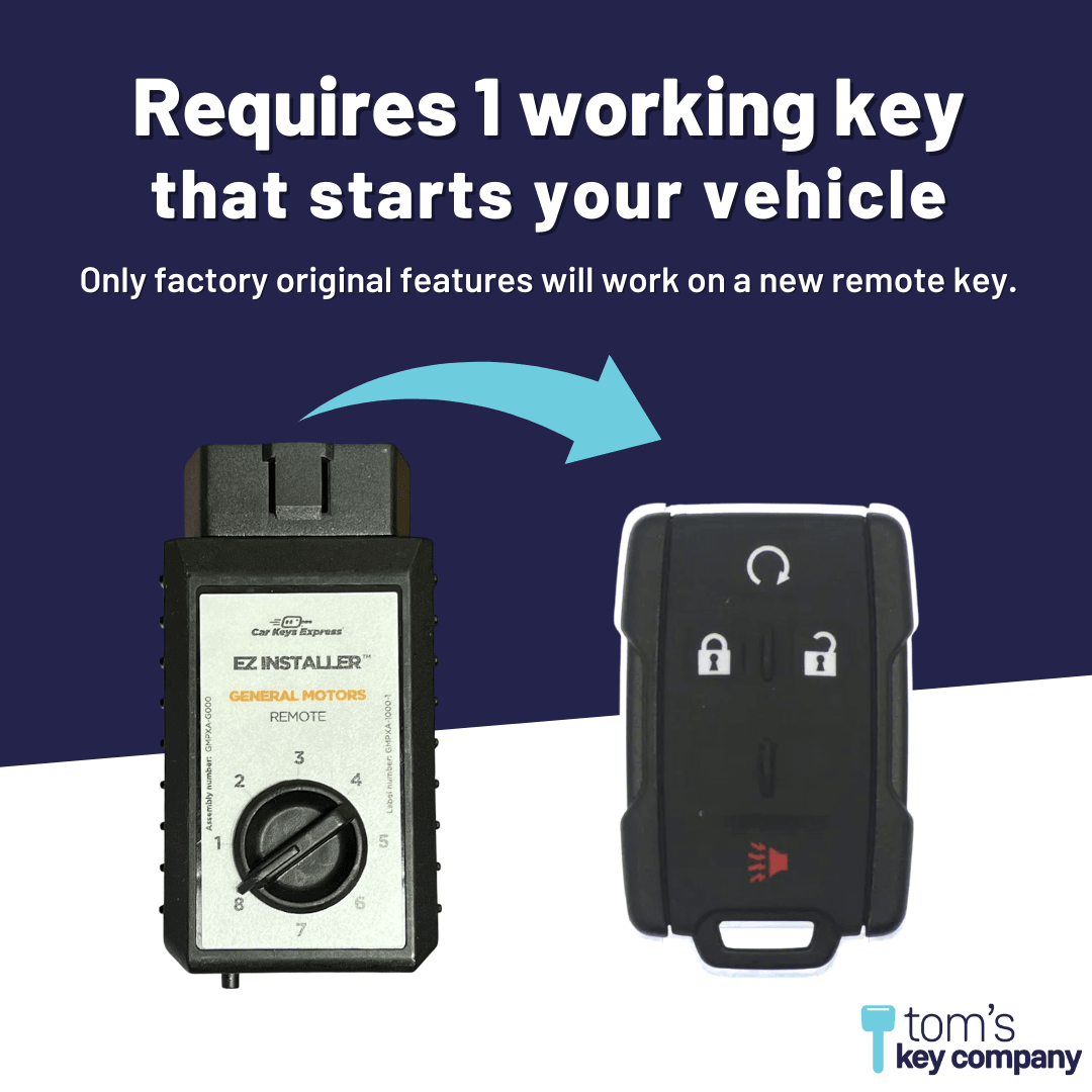 Keyless Entry Remote for Select Chevrolet & GMC Vehicles, 4 Button Remote FOB (GMRM-4TZ2RE-KIT) - Tom's Key Company