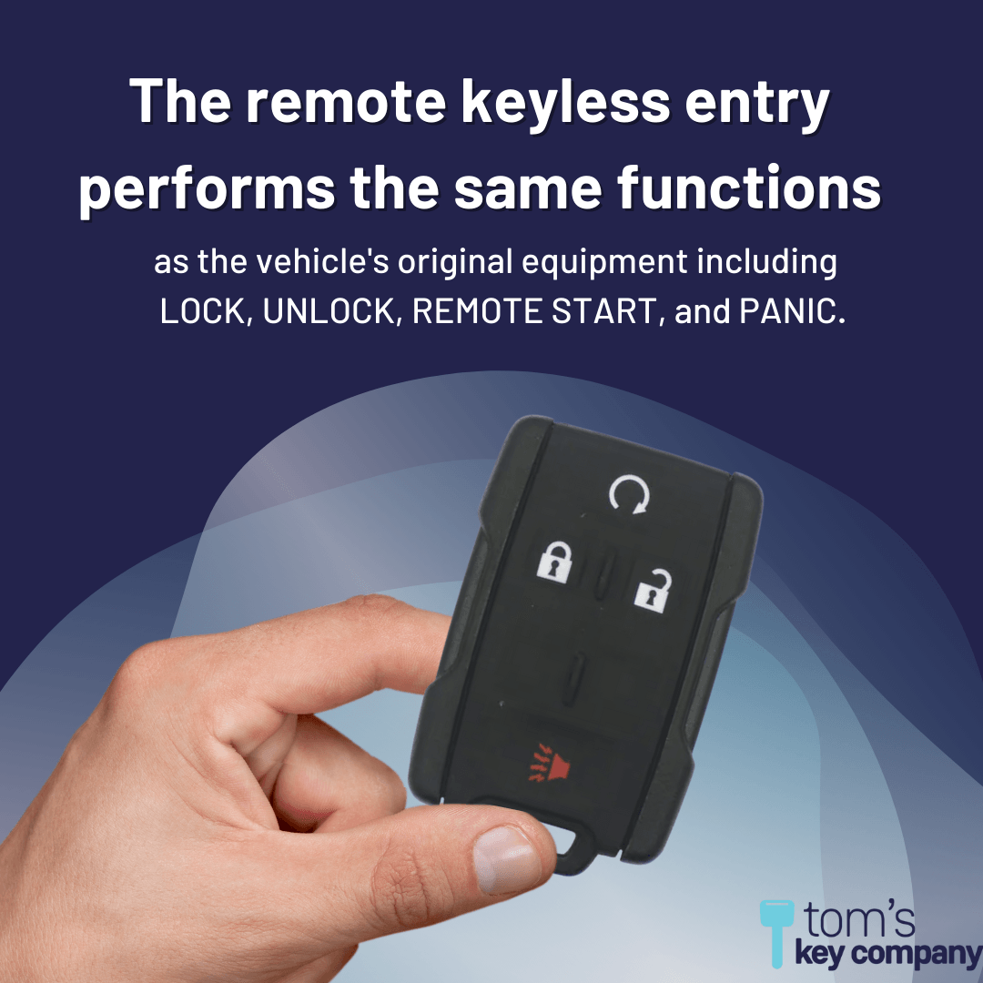 Keyless Entry Remote for Select Chevrolet & GMC Vehicles, 4 Button Remote FOB (GMRM-4TZ2RE-KIT) - Tom's Key Company