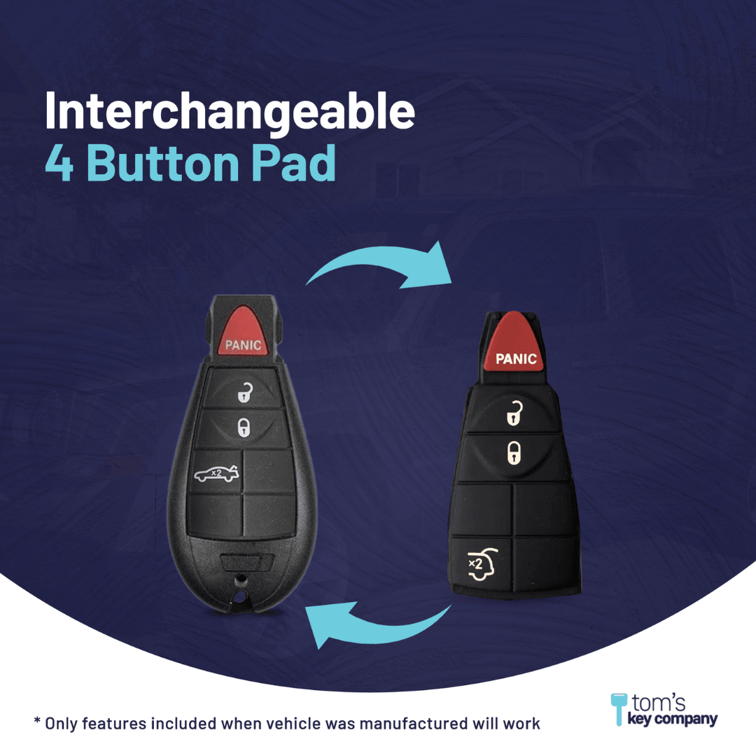 Simple Key Programmer for Chrysler, Dodge, Jeep and Volkswagen with a 4 Button FOBIK and Extra Button Pad - Tom's Key Company