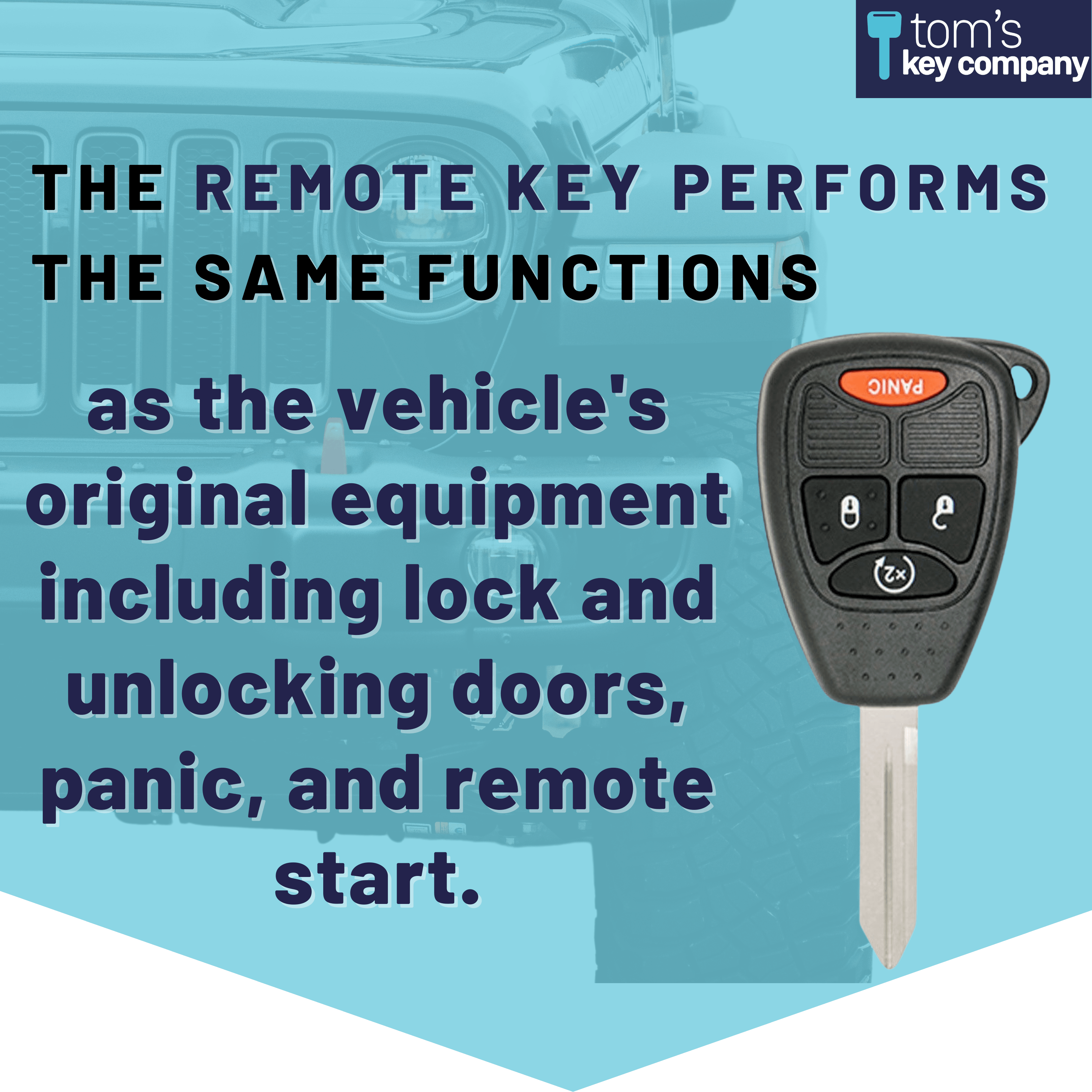 Dodge and Jeep Simple Key Programmer for Key with 4 Buttons Including Remote Start (CDRH-E4RZ0PB-RS-KIT) - Tom's Key Company