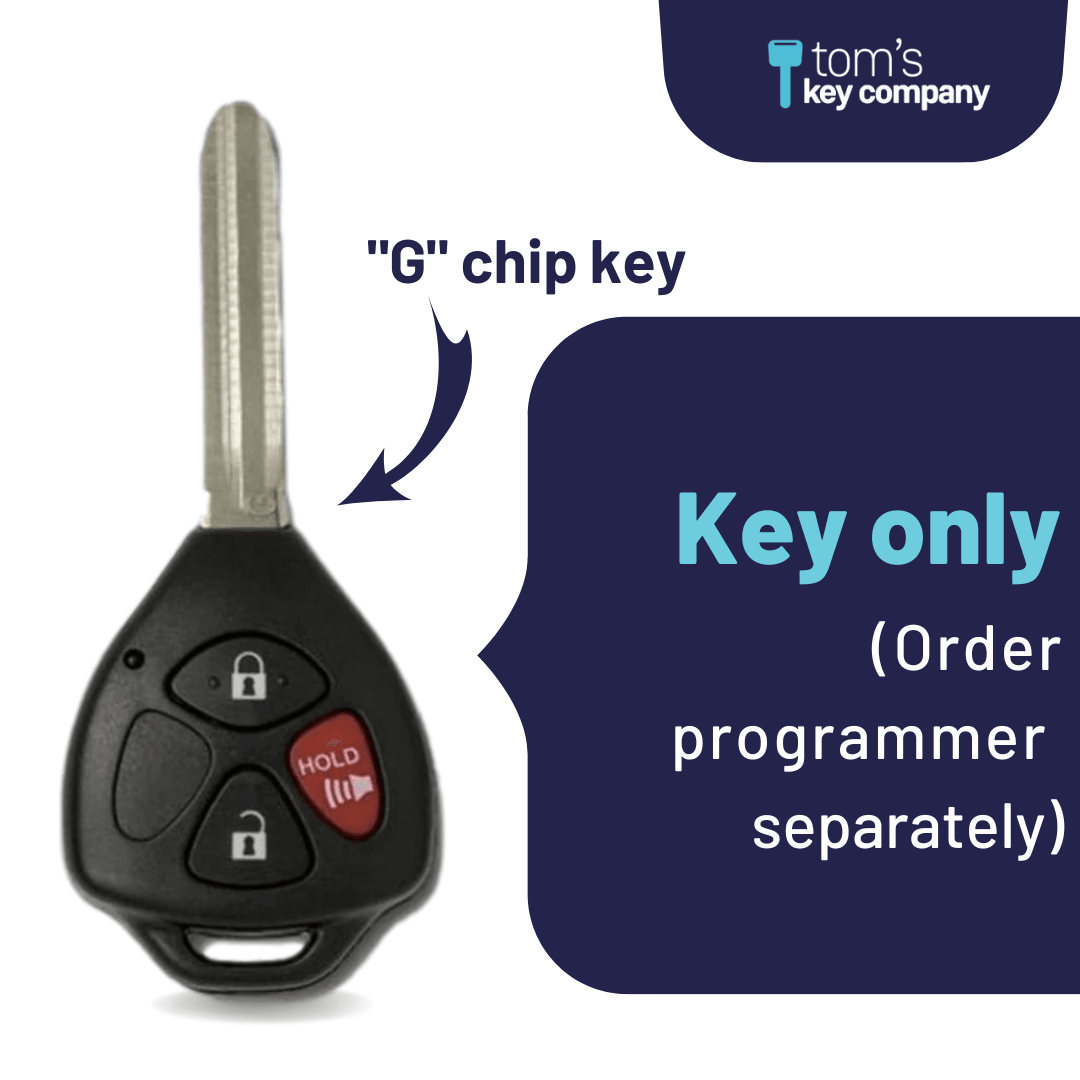 Toyota 4Runner, Rav4 and Yaris Key & Remote ("G" Chip Key with 3 Button Remote) HYQ12BBY-3B-G - Tom's Key Company