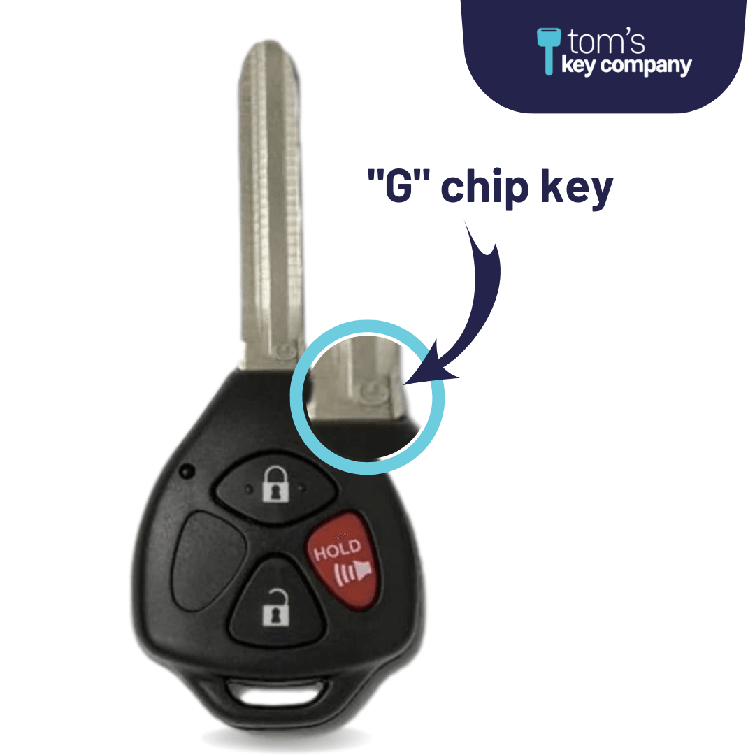 Toyota 4Runner, Rav4 and Yaris Key & Remote ("G" Chip Key with 3 Button Remote) HYQ12BBY-3B-G - Tom's Key Company