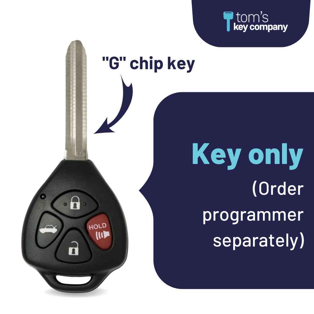 Toyota Camry Key and Remote ("G" Chip Key with 4 Button Keyless Entry Remote FOB) HYQ12BBY-4B-G - Tom's Key Company