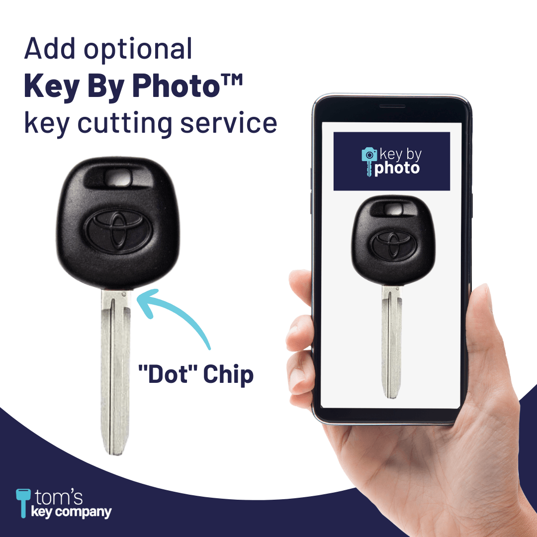 Toyota Logo "dot" Chip Transponder Key for Select Toyota and Scion Vehicles, Rubber Handle (TOY4-DOT-LOGO) - Tom's Key Company